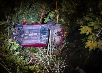 Vehículo cae al precipicio en carretera a Los Planes de Renderos