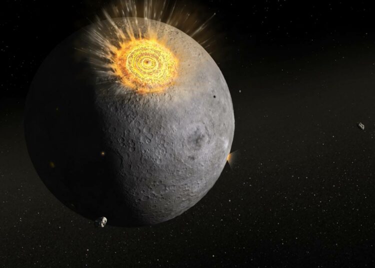 Asteroide golpeó la Luna y creó dos cañones en 10 minutos
