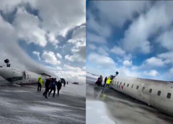 VIDEO: este es el momento exacto en el que se estrella un avión de Delta Airlines en el aeropuerto de Canadá