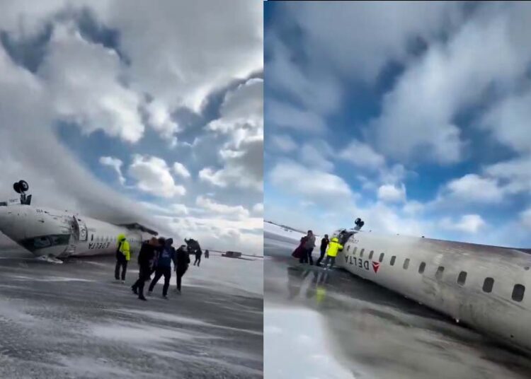 VIDEO: este es el momento exacto en el que se estrella un avión de Delta Airlines en el aeropuerto de Canadá