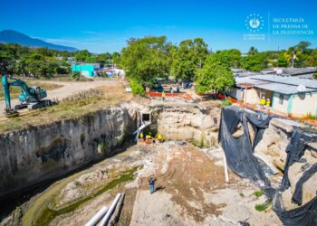 MOP trabaja en la eliminación de 4 cárcavas que se formaron en Tonacatepeque