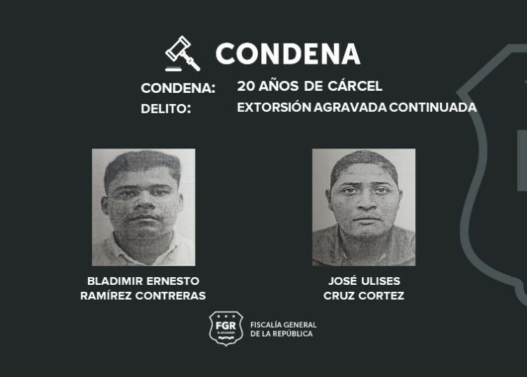 Extorsionistas de la MS que operaban en Santa Ana pagarán con 20 años de prisión su delito