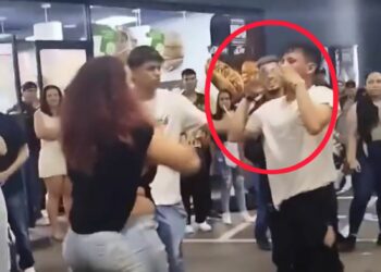 Sujetos pelean en gasolinera de Santa Ana; uno de ellos hizo señales de pandillas