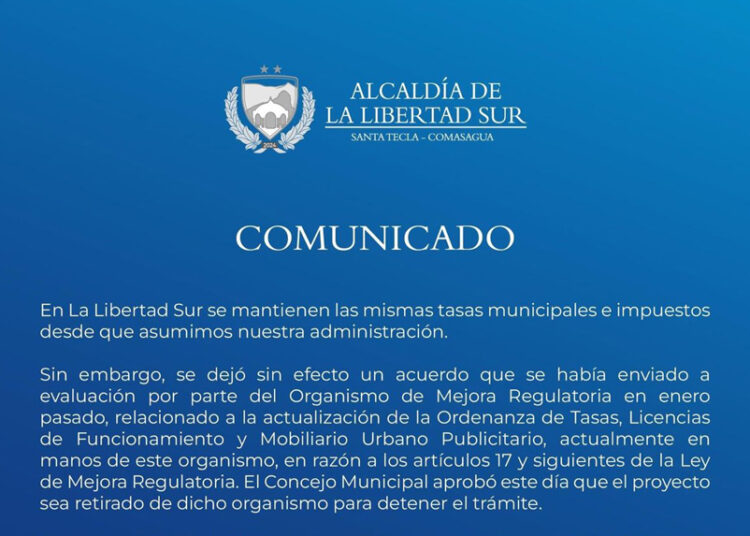Alcaldías publican «comunicados oficiales», informando «reversión» de aumentos excesivos en tasas municipales a negocios