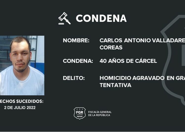 Pandillero es condenado a 40 años por disparar contra policías de Santa Tecla