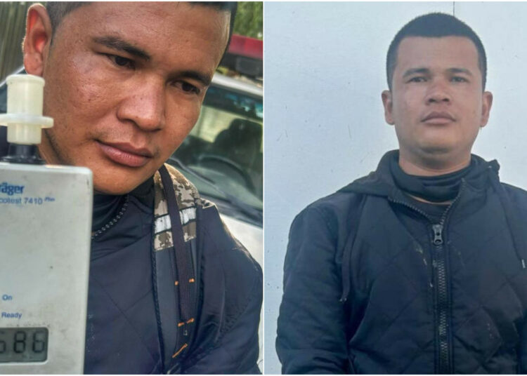 Conductor dio positivo con 686° de alcohol en aire espirado