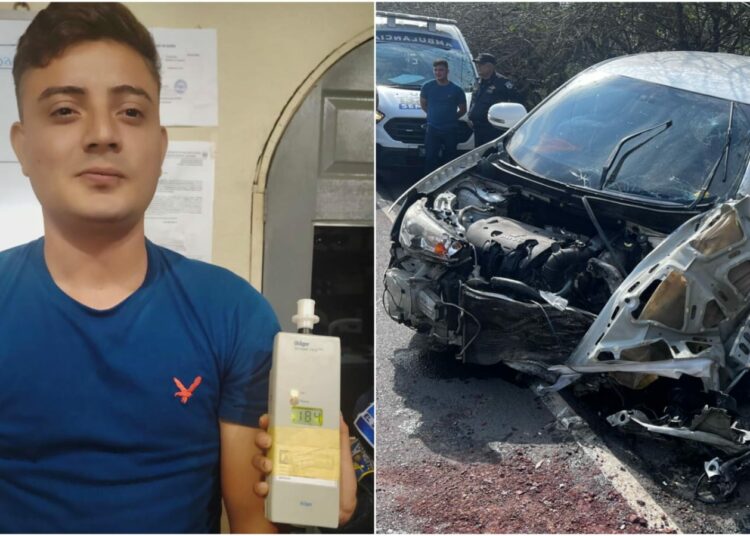Colisionó contra un bus y un pick up; dio positivo con 184 grados de alcohol
