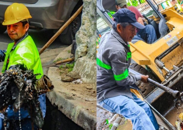 Alcaldía de San Salvador Centro realiza jornada de limpieza de drenajes para prevenir inundaciones
