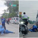 Accidente en alameda Roosevelt deja dos motociclistas lesionados y fuerte carga vehicular