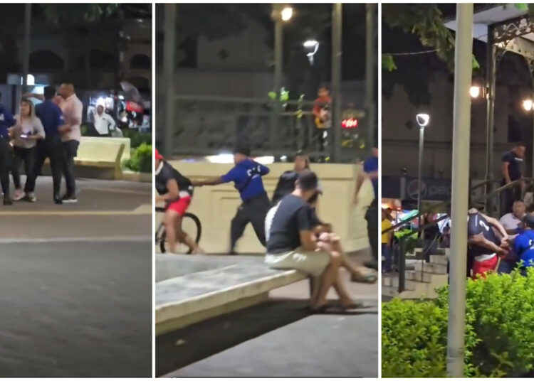 CAM de Santa Ana Centro interviene en disputa callejera y somete a sujeto violento