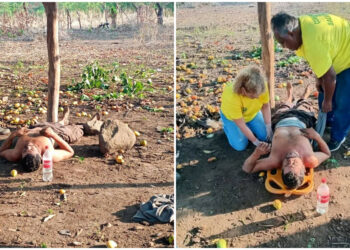 Trasladan a hospital a víctima de caída en Tecoluca