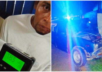 Conductor en estado de ebriedad impacta contra puente en carretera a Zacatecoluca