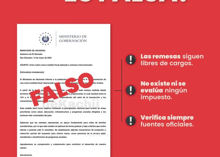 Gobierno desmiente rumores sobre supuesto impuesto a las remesas