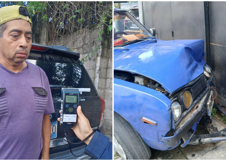 Conductor ebrio provoca accidente en San Marcos y es detenido por la PNC