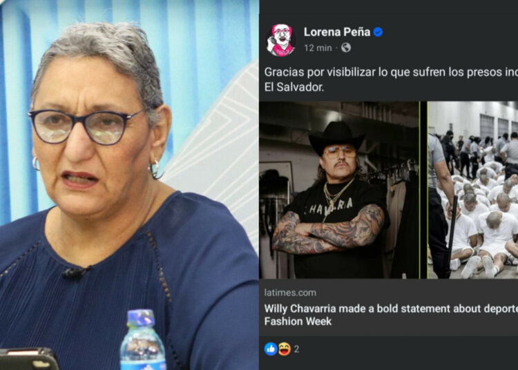 Lorena Peña apoya desfile en París que generó controversia por aludir a pandilleros del CECOT