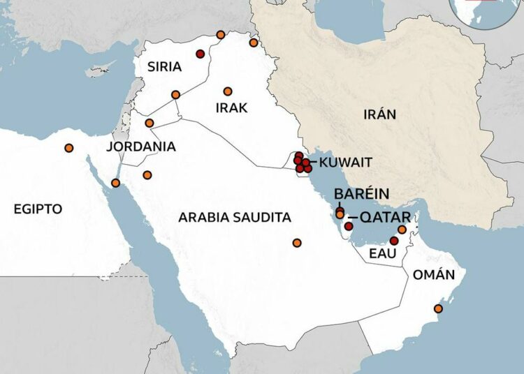 Misiles balísticos iraníes se dirigen hacia bases estadounidenses en Medio Oriente