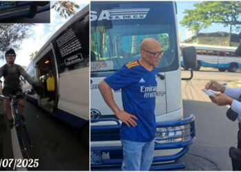Conductor de ruta 42 es sancionado por poner en riesgo a ciclista en San Salvador
