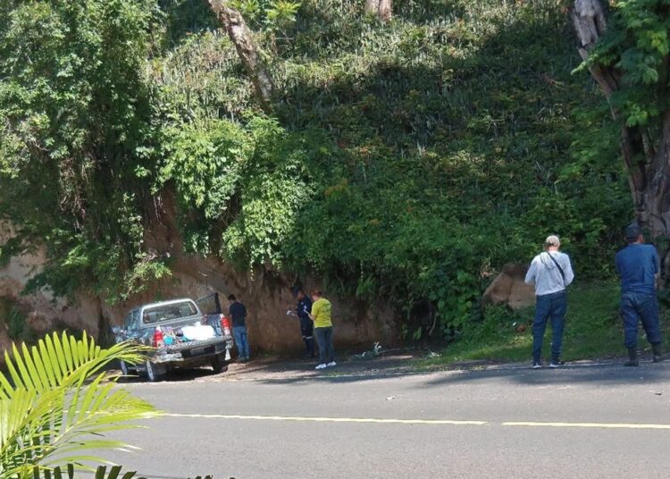 Rama de árbol cae sobre un vehículo en la carretera al lago de Coatepeque y deja una víctima mortal