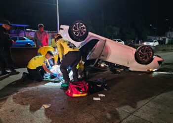 Un lesionado deja vuelco de vehículo en carretera Troncal del Norte