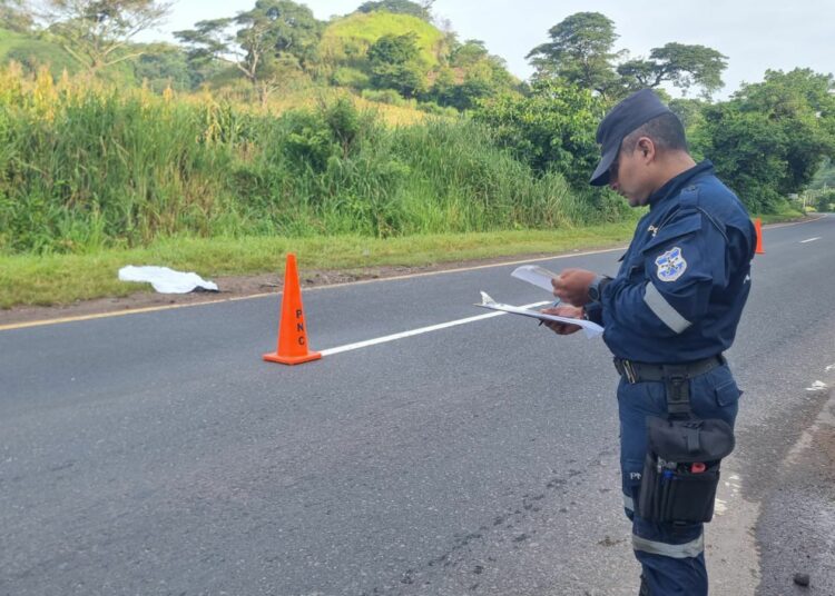 Dos hombres mueren atropellados en carretera a Santa Ana; conductor se dio a la fuga