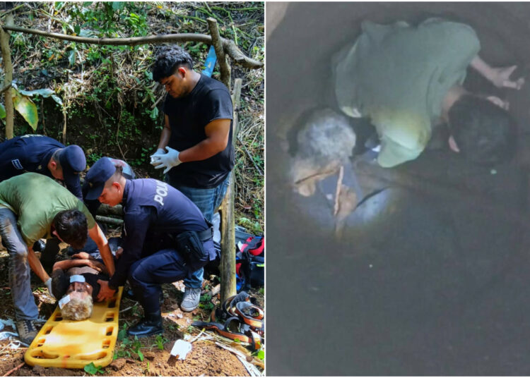 Adulto mayor es rescatado con vida tras caer a un pozo en Colón