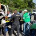 Conductor queda atrapado tras choque en kilómetro 8 de la carretera a Comalapa