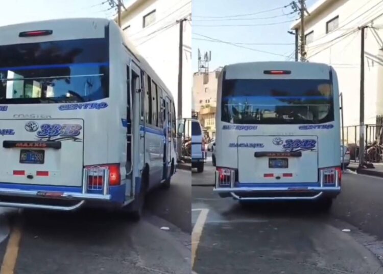 Denuncian a motorista de la ruta 33-B por circular sobre la acera en San Salvador