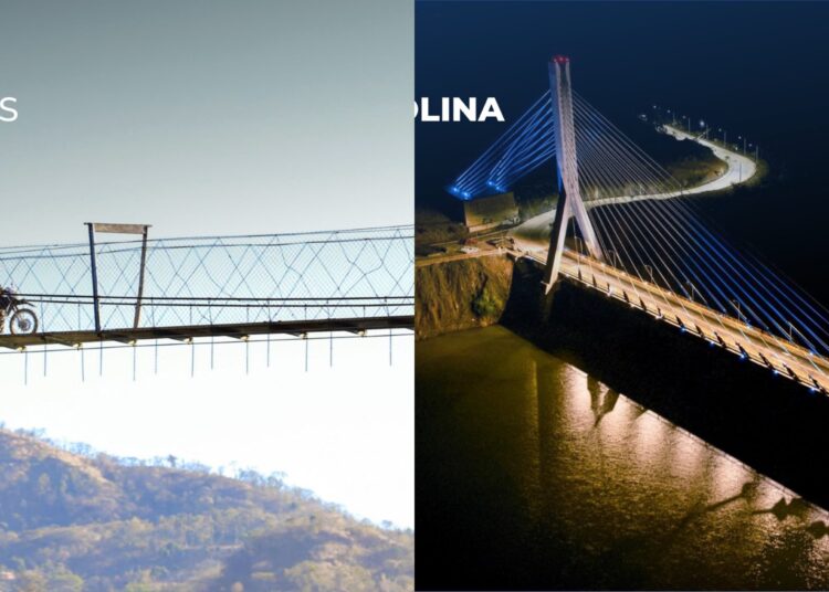 El antes y el después del puente San Antonio y Carolina