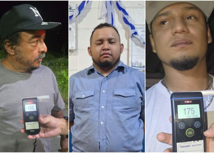 Tres detenidos por conducir ebrio tras causar accidentes en Chalatenango y Santa Ana