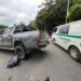 Cuatro guatemaltecos lesionados en choque entre pick up y retroexcavadora en Carretera Panamericana
