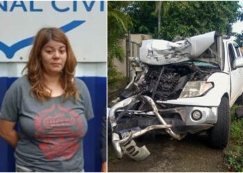Mujer bajo la influencia del alcohol chocó contra bus en Santa Ana