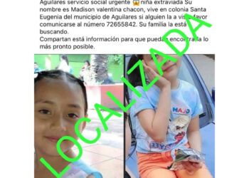 Menor reportada desaparecida es localizada sana y salva