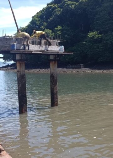 Continúan obras en muelle artesanal Isla Conchagüita para fortalecer la economía pesquera y turística