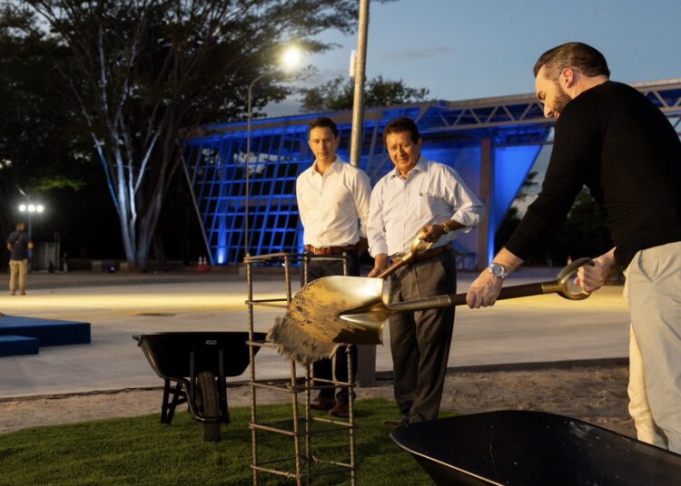 Presidente Bukele coloca la primera piedra de la zona franca aeroportuaria, AirCity