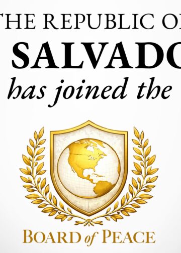 Salvador se incorpora como miembro fundador de «Board Of Peace»