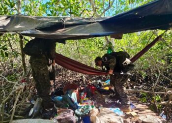 Infantes de Marina interceptan campamento clandestino en Jiquilisco