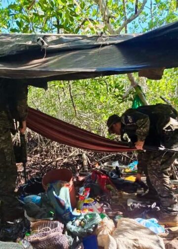 Infantes de Marina interceptan campamento clandestino en Jiquilisco