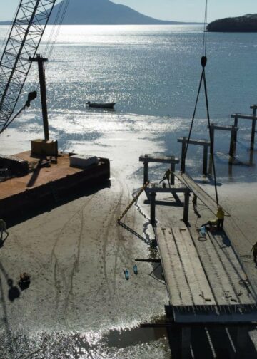Avanza construcción de muelle para la pesca en isla Zacatillo