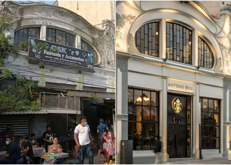 Presidente Bukele destaca cambio del centro histórico con imágenes del antes y después del edificio Antonio Bou