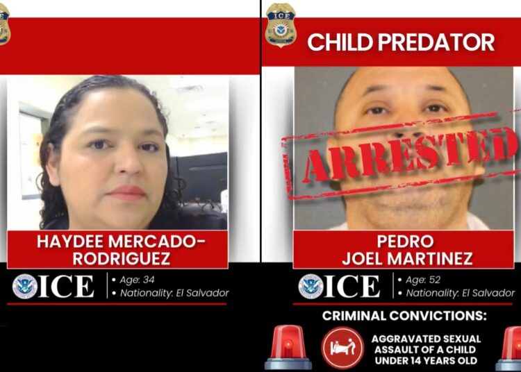 Salvadoreños capturados por ICE en Houston tenían antecedentes por homicidio y abuso sexual