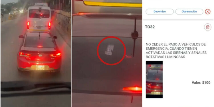 Conductor multado por distraerse con el celular y obstaculizar paso a bomberos en Lourdes