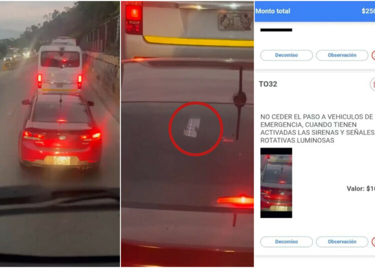 Conductor multado por distraerse con el celular y obstaculizar paso a bomberos en Lourdes