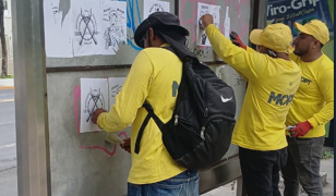 MOP ejecuta limpieza tras vandalismo durante marcha del 1 de mayo