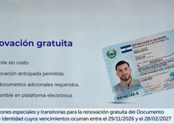 Asamblea Legislativa avala gratuidad en la renovación del DUI