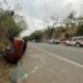 Mujer lesionada tras vuelco de vehículo en la carretera hacia el Puerto de La Libertad