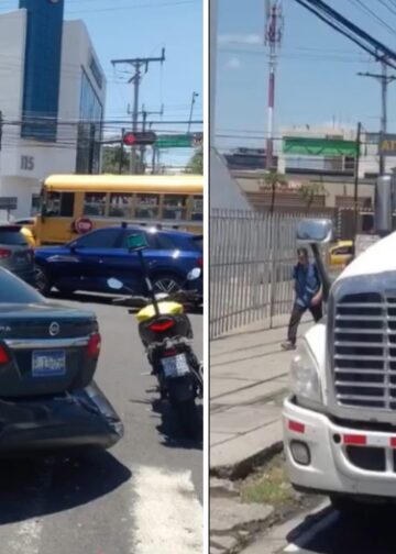 Rastra provoca accidente en el Salvador del Mundo y acumula más de $1,300 en multas