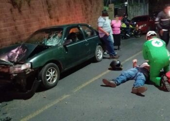 Motociclista resulta lesionado tras fuerte percance vial en San Martín