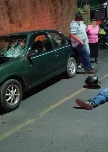 Motociclista resulta lesionado tras fuerte percance vial en San Martín