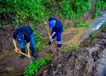 Ejecutan labores de mitigación en zonas vulnerables de Santa Ana Centro