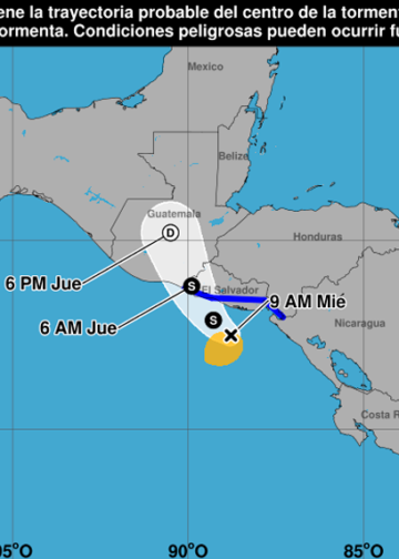 Cristina se ubica a 140 kilómetros de San Salvador, confirma Medio Ambiente
